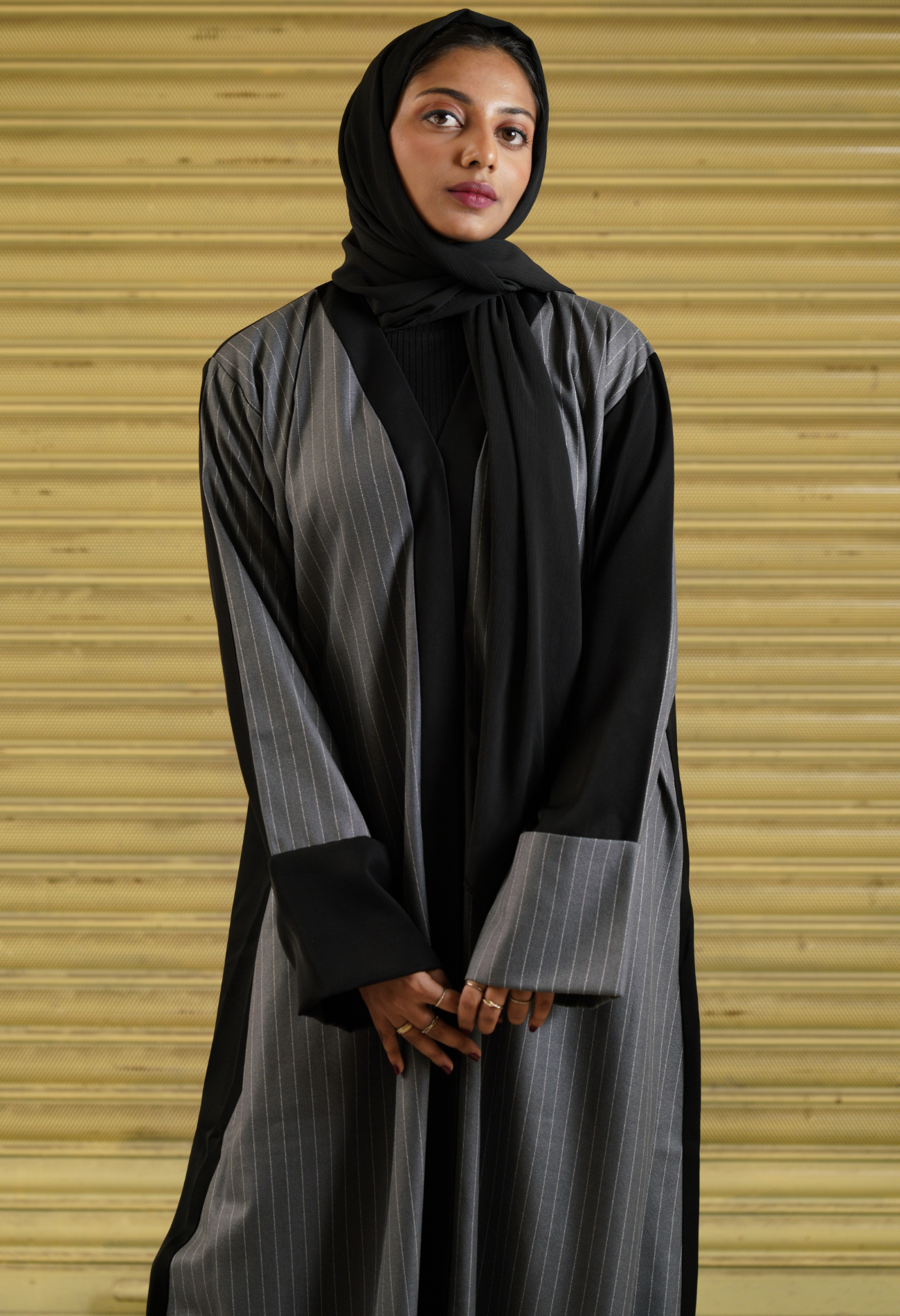 Two Tone Front Open Abaya