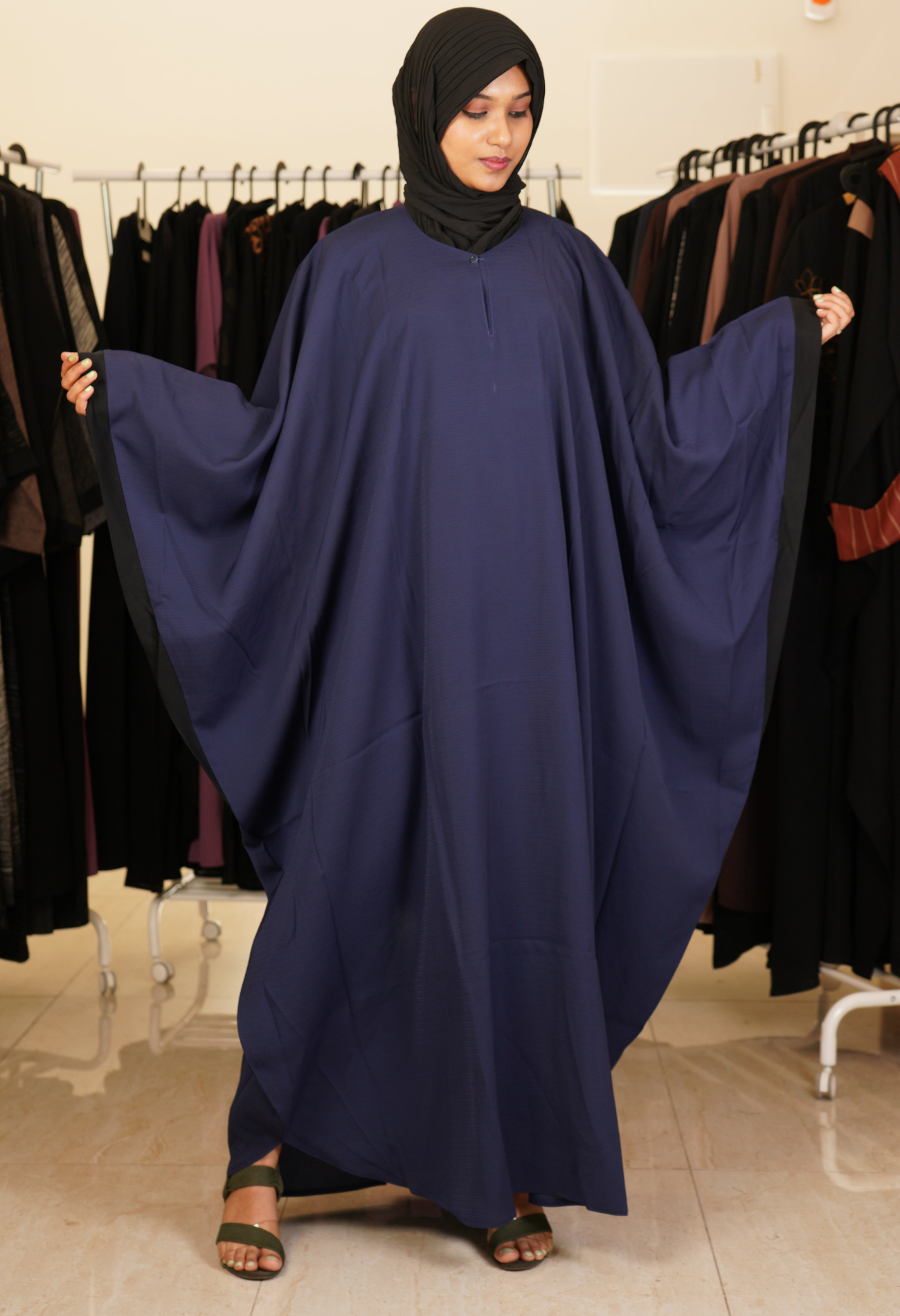 Navy Blue Kaftaan Abaya