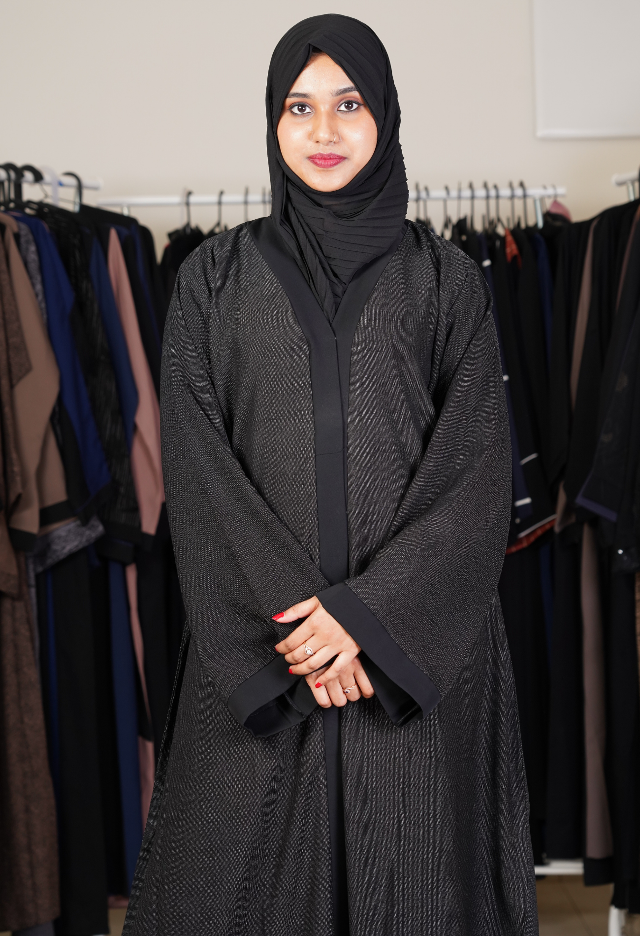Basic Plain Front Open Abaya