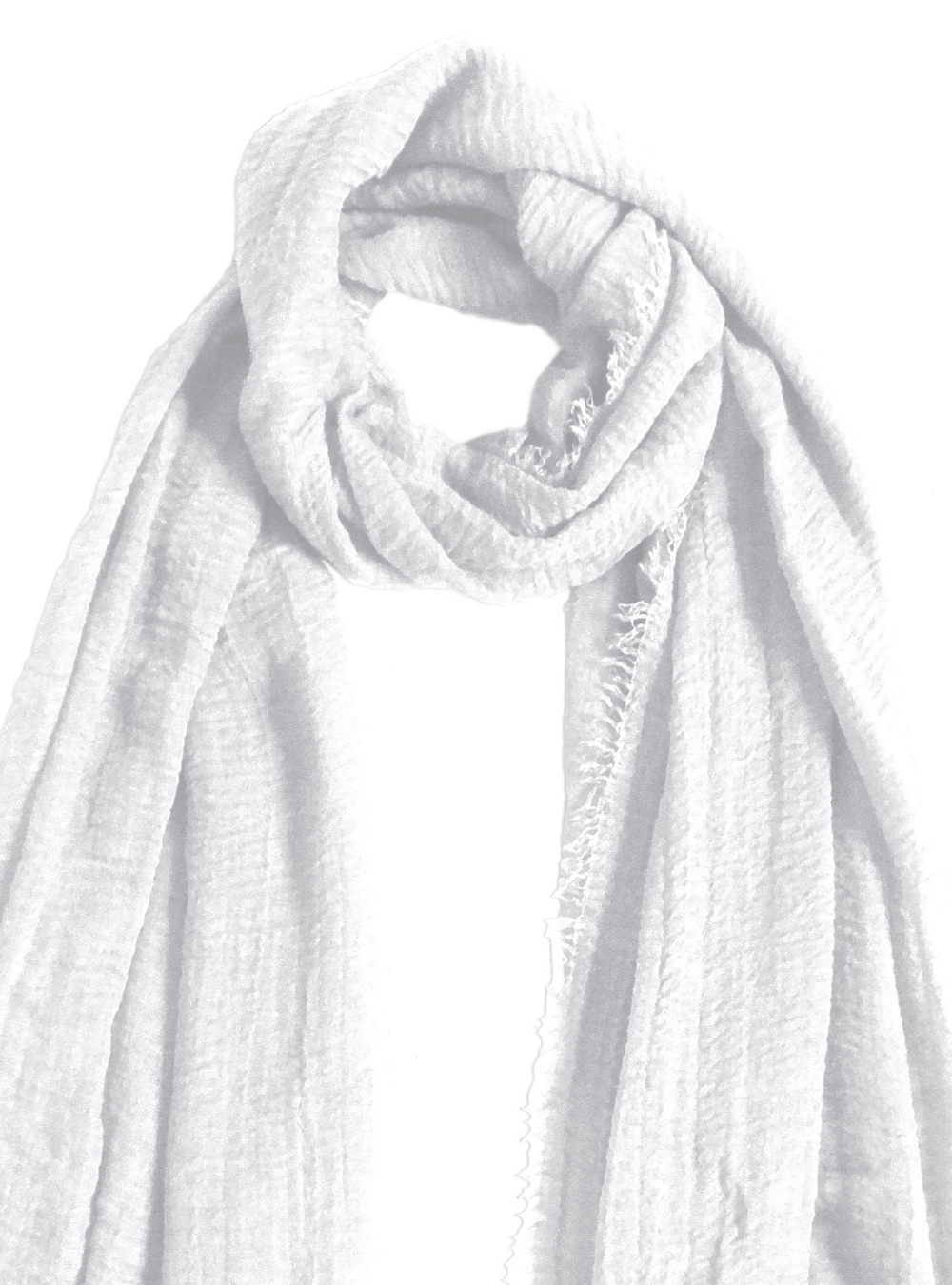 White Crinkle/Wrinkle Hijab