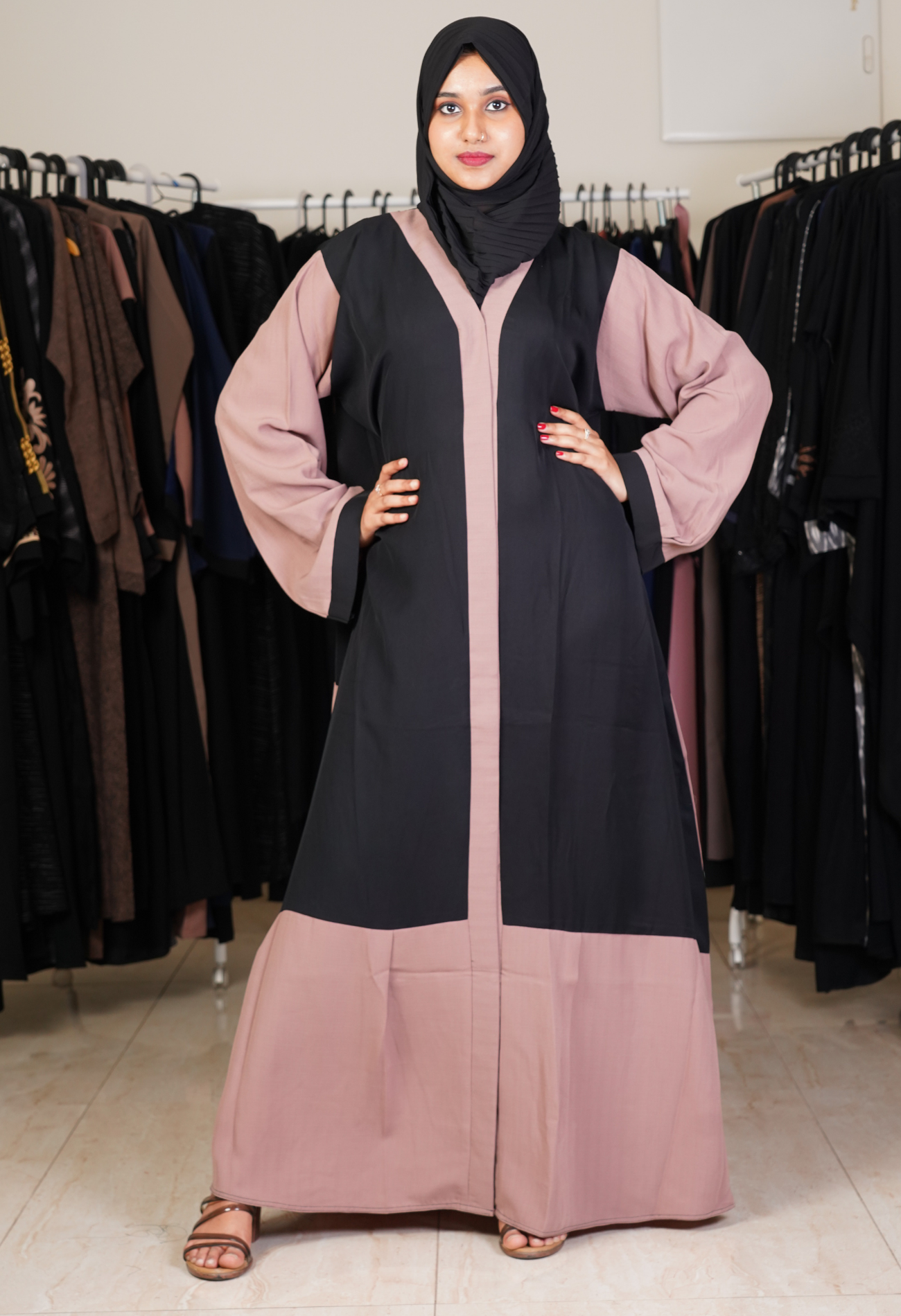 Two Tone Front Open Abaya- Abaya Project