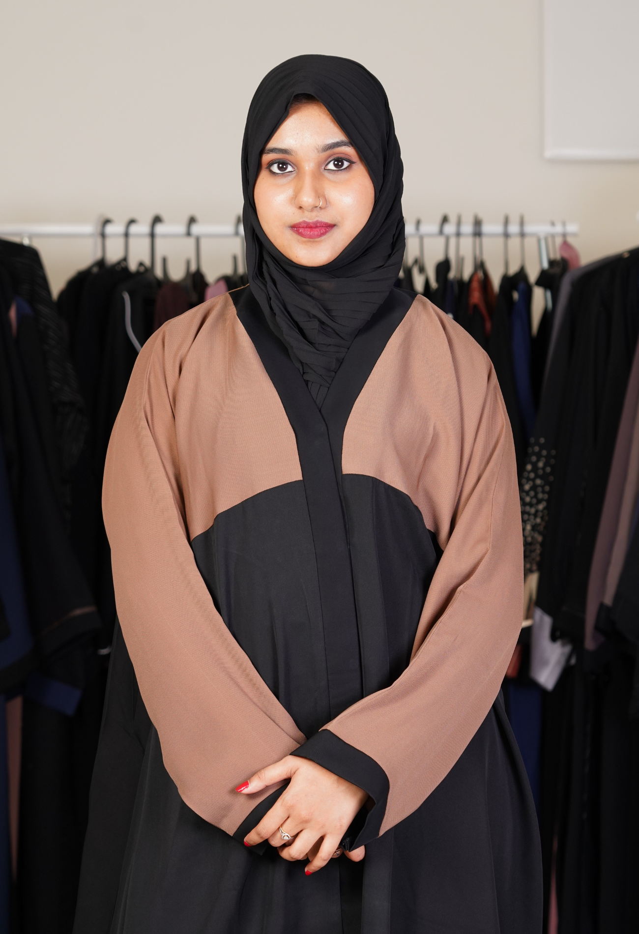 Two Tone Front Open Abaya