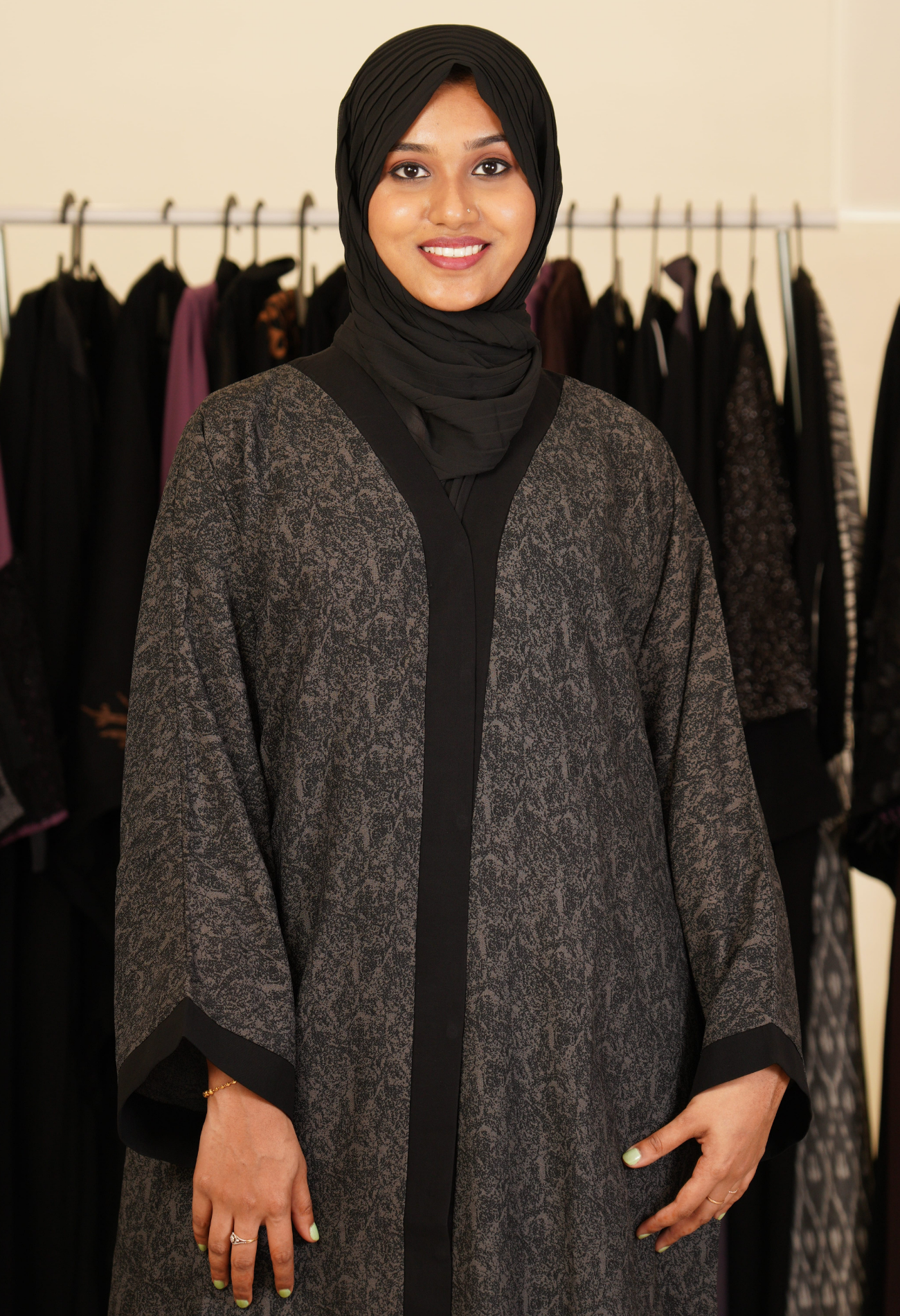 Basic Printed Front open Abaya
