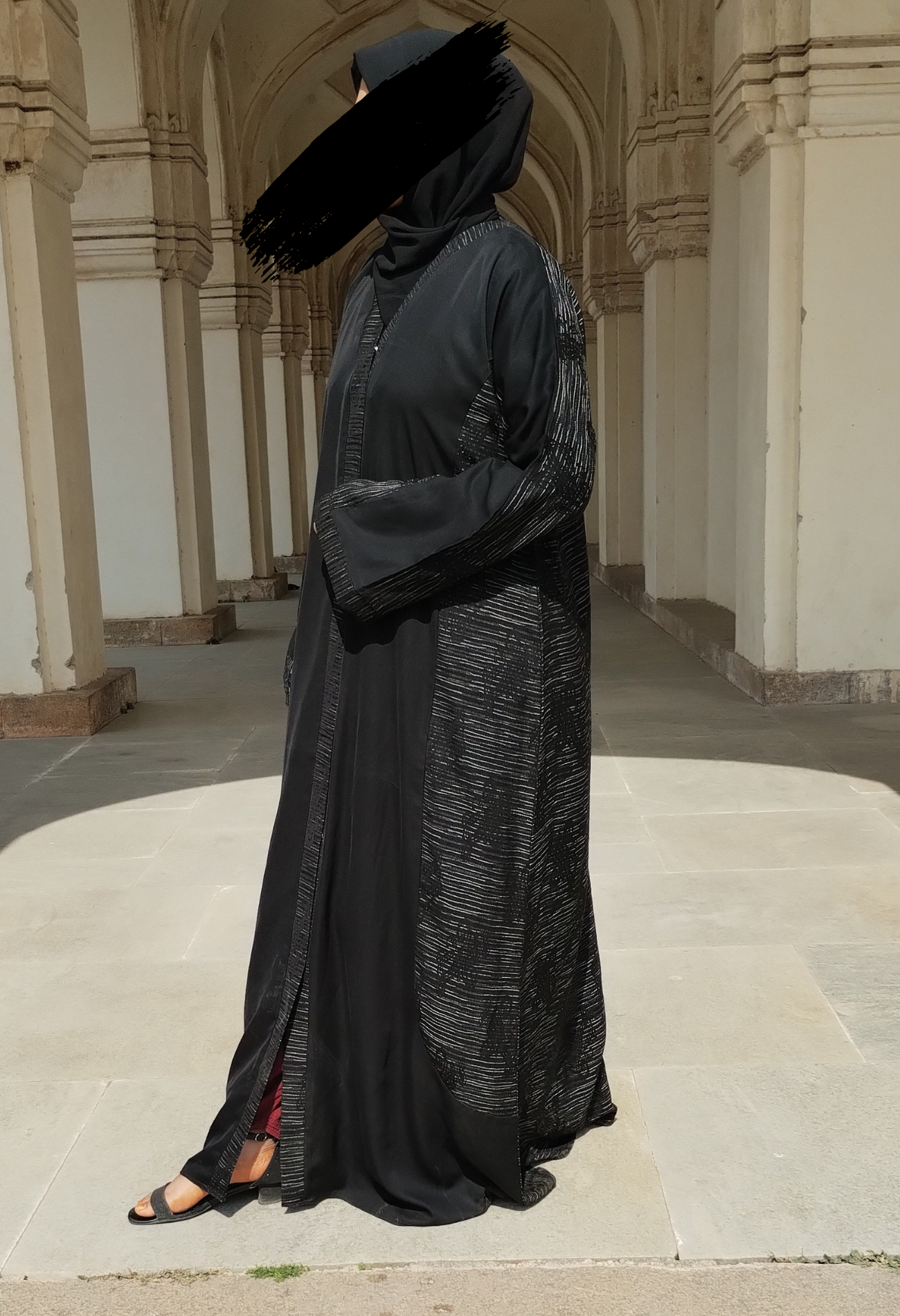 Two Tone Front Open Abaya