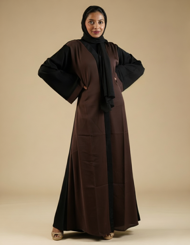 Two Tone Front Open Abaya