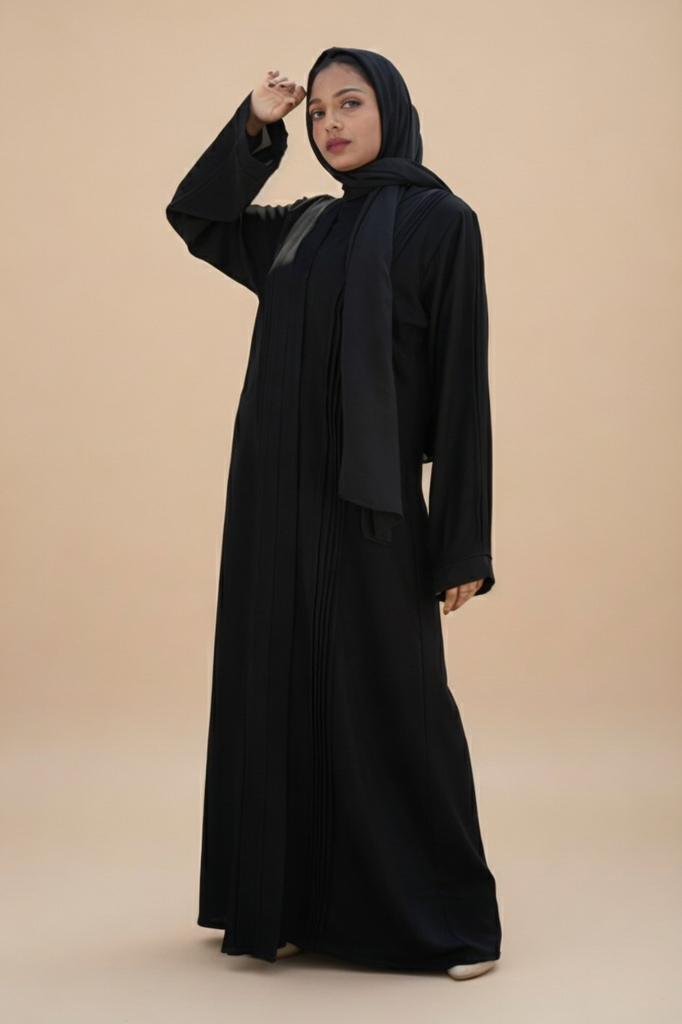 Black Pentax Front Open Abaya