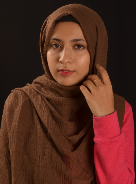 Brown Crinkle/Wrinkle Hijab