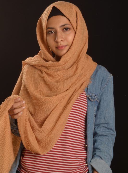 Caramel Crinkle/Wrinkle Hijab