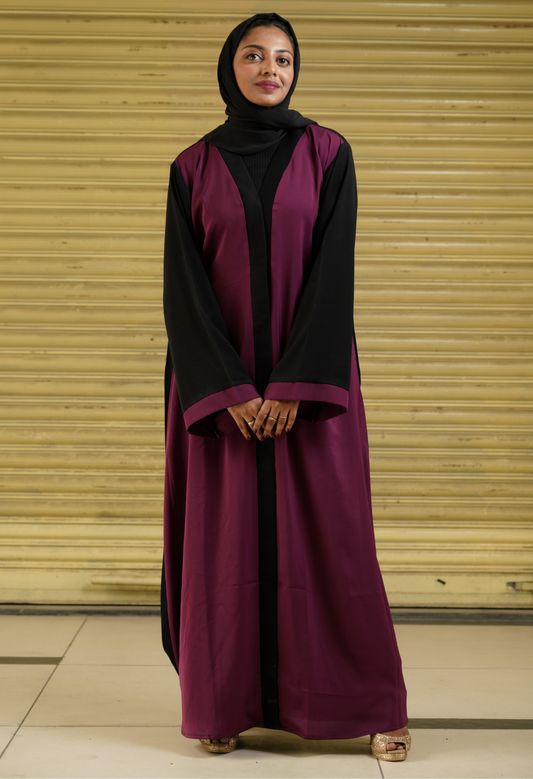 Two Tone Front Open Abaya