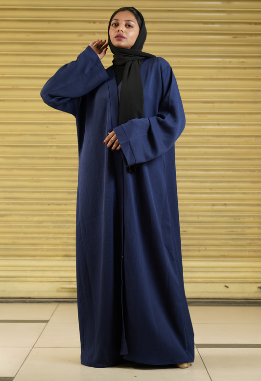 Ink Blue Front Open Abaya