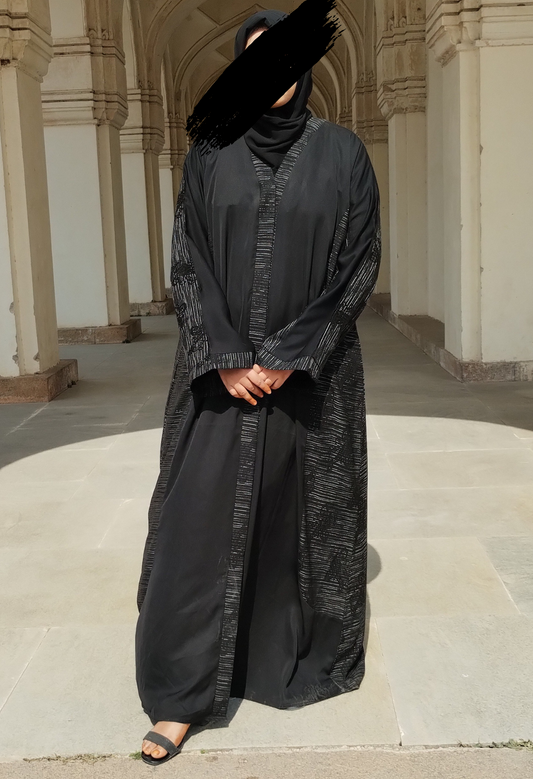 Two Tone Front Open Abaya