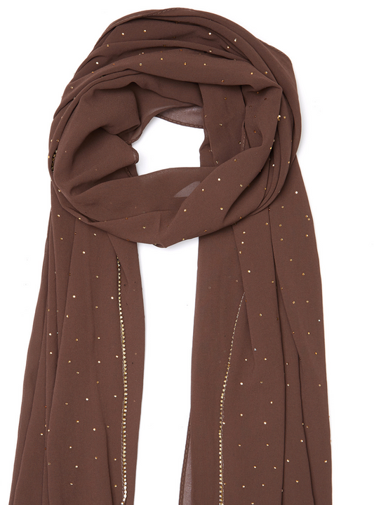 Brown Rhinestone Hijab