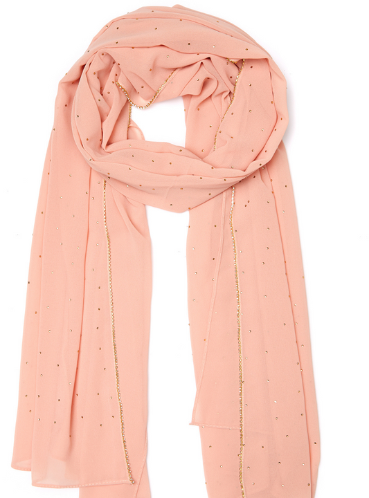 Peach Rhinestone Hijab