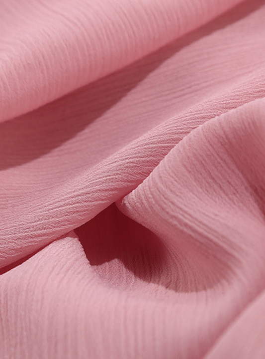 Premium Pink Crinkle Chiffon Hijab