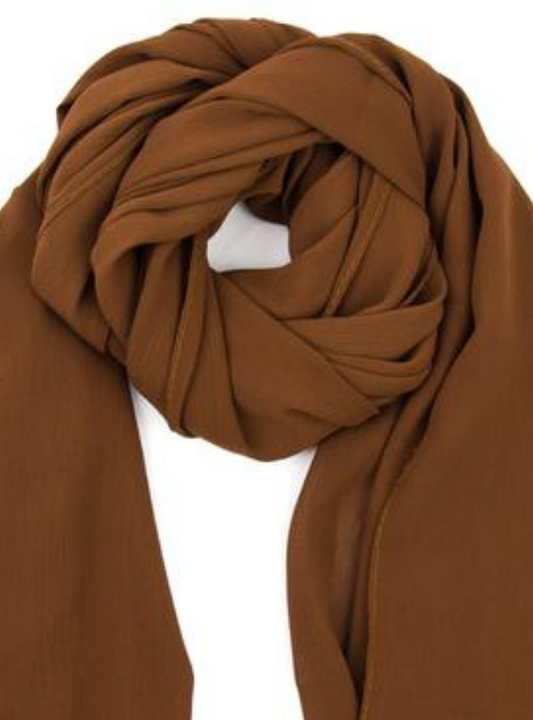 Premium Burnt Orange Crinkle Chiffon Hijab