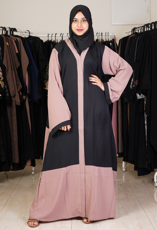 Two Tone Front Open Abaya- Abaya Project