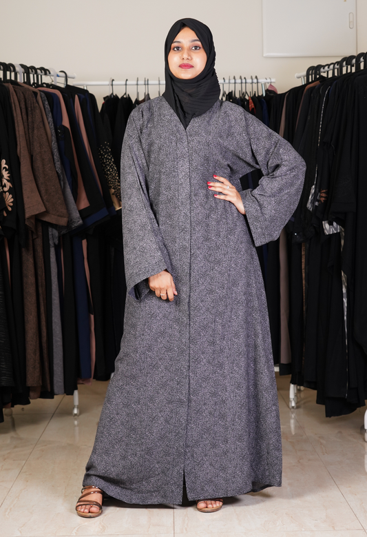 Self Design Front Open Abaya