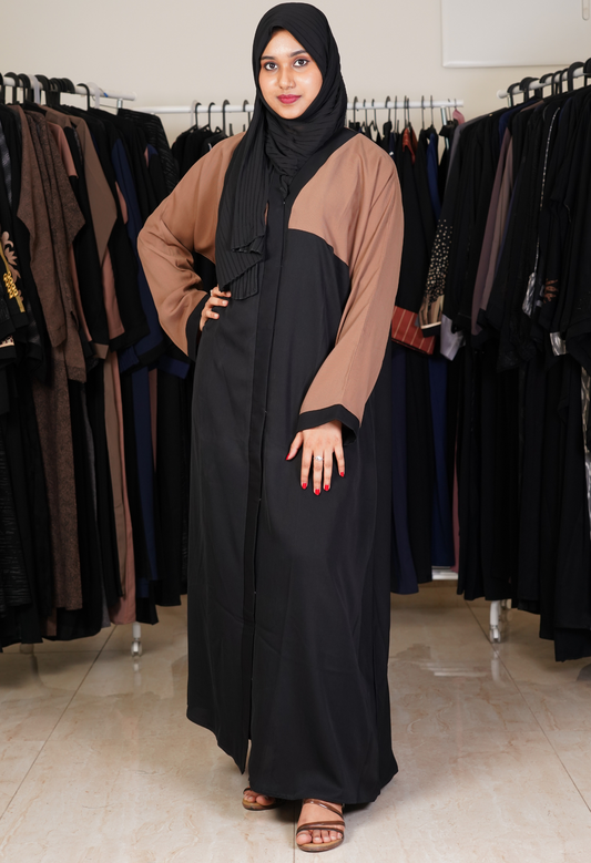 Two Tone Front Open Abaya