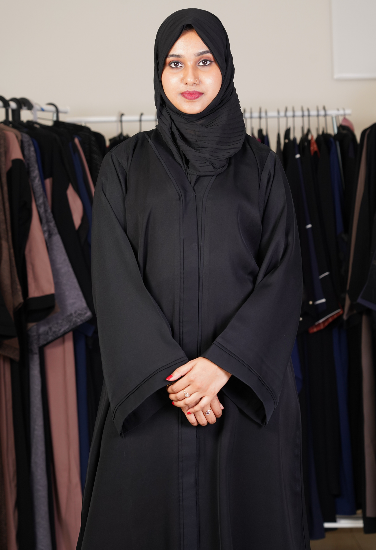 Basic Black Front Open Abaya