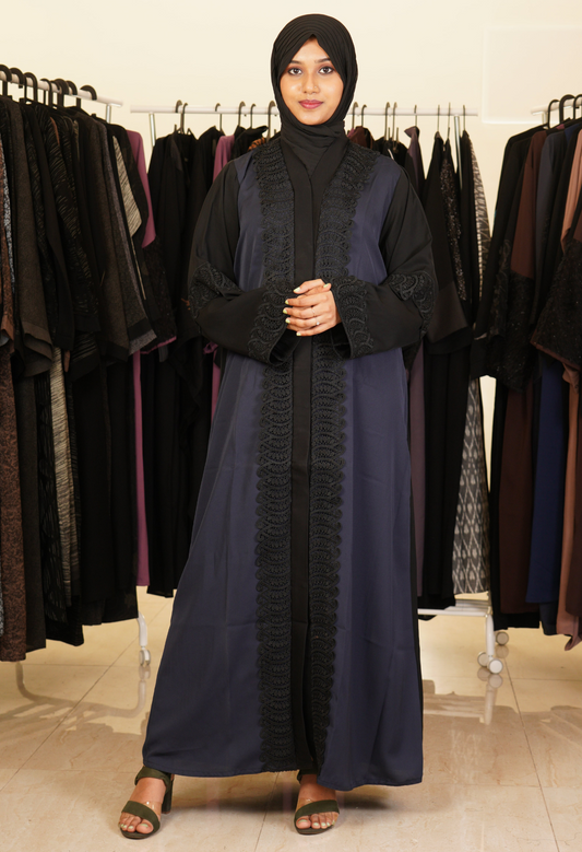 Two Tone Abaya With Lace