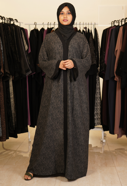 Basic Printed Front open Abaya