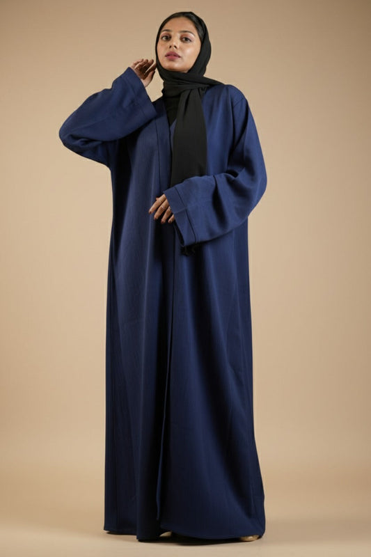 Ink Blue Front Open Abaya