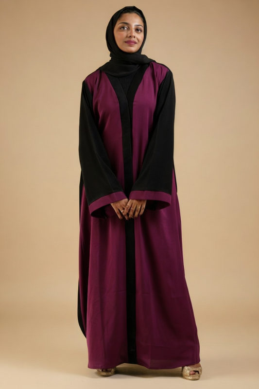 Two Tone Front Open Abaya