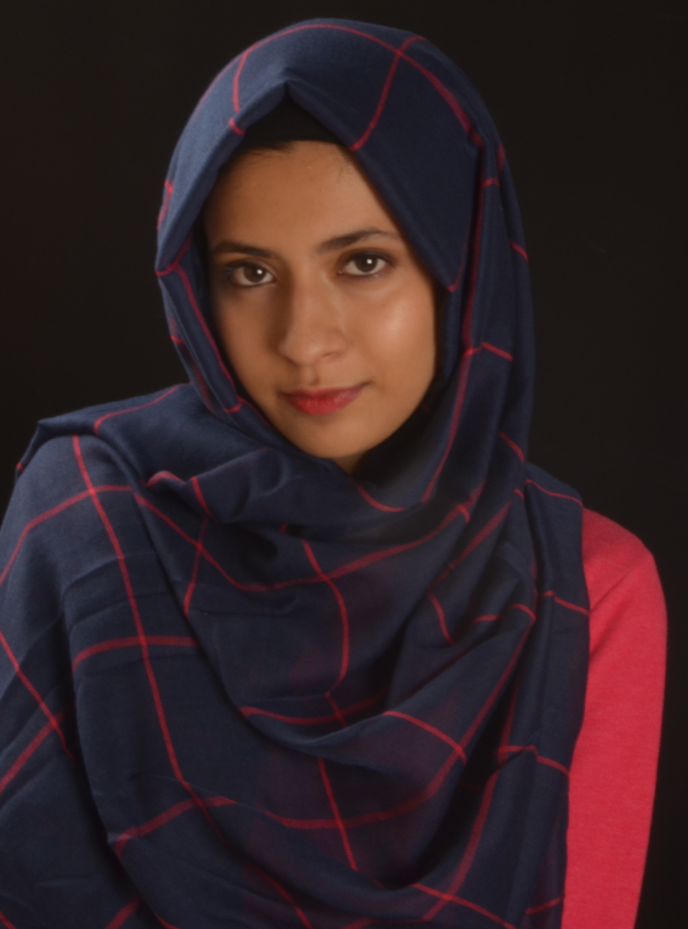 Navy Blue Grid Hijab