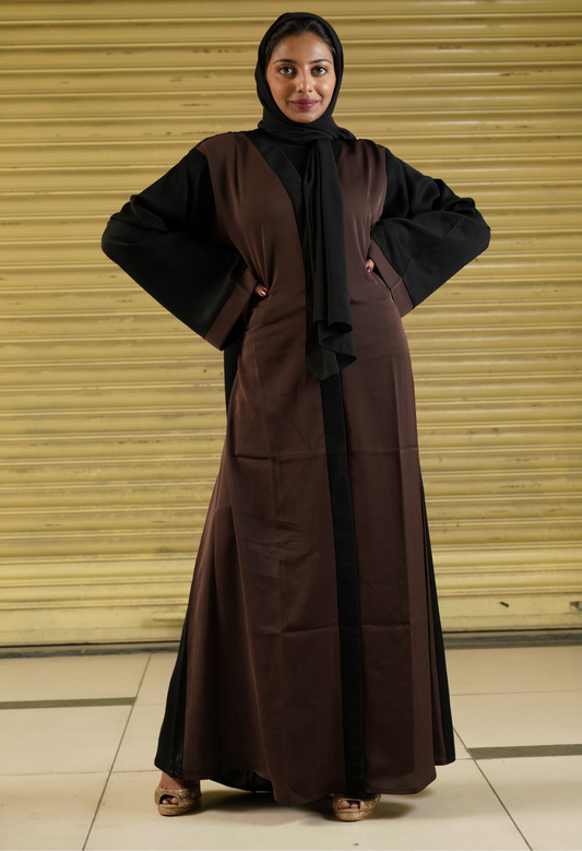 Two Tone Front Open Abaya