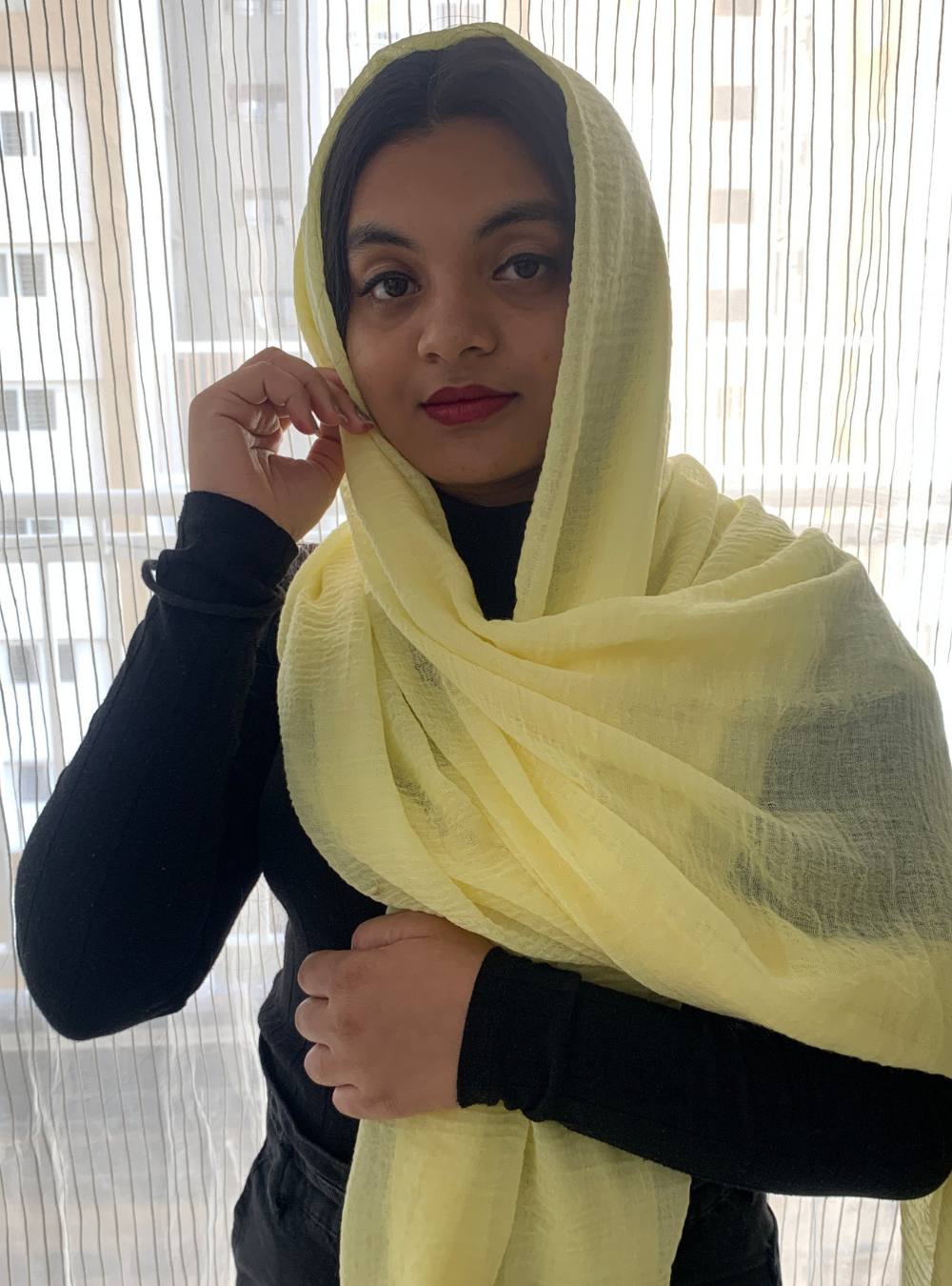 Lime Crinkle/Wrinkle Hijab