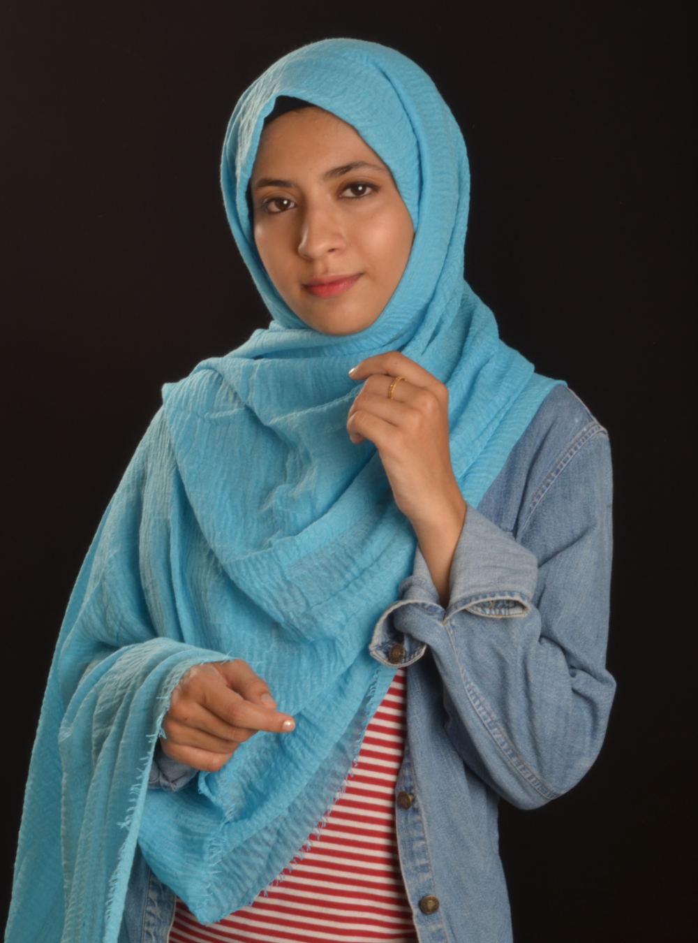 Aqua Marine Crinkle/Wrinkle Cotton Hijab