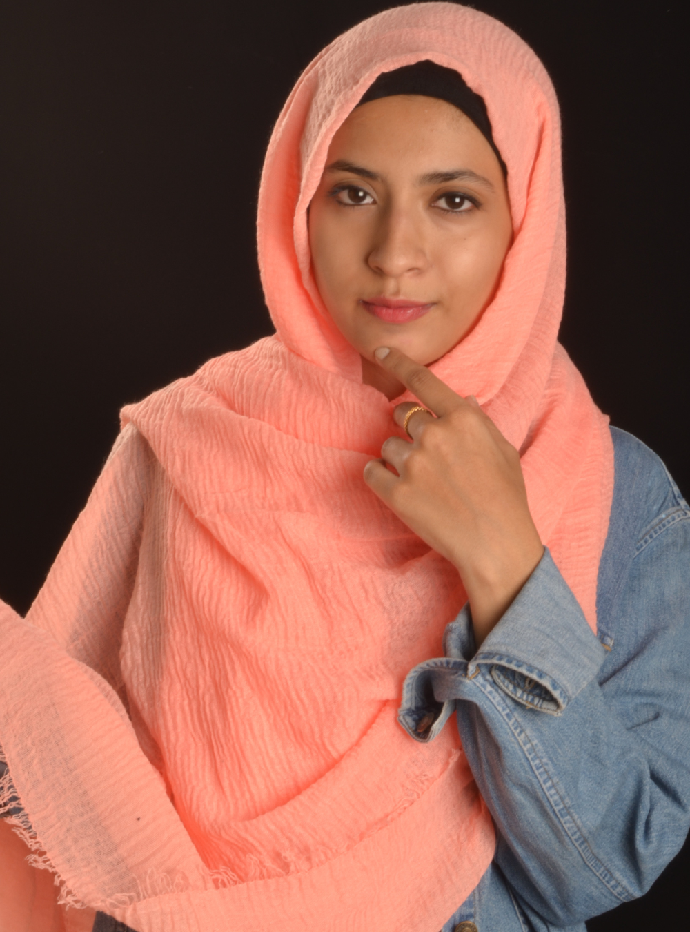 Peach Crinkle/Wrinkle Hijab